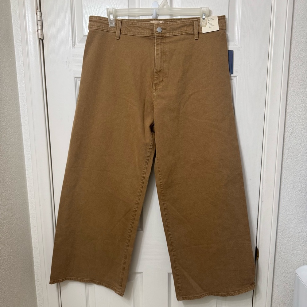 Universal Thread Sailor Wide-Leg Denim Jean Women’s Size 16Reg Tan High Rise NWT
